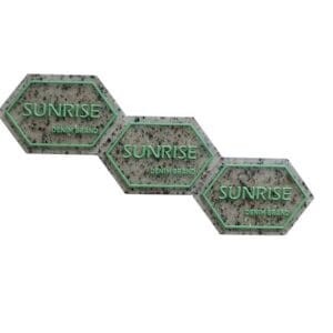 Good Brand Hexagon Embossed Recycled Material Custom Garment Rubber Silicon Logo Private Label